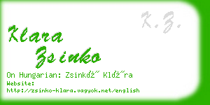 klara zsinko business card